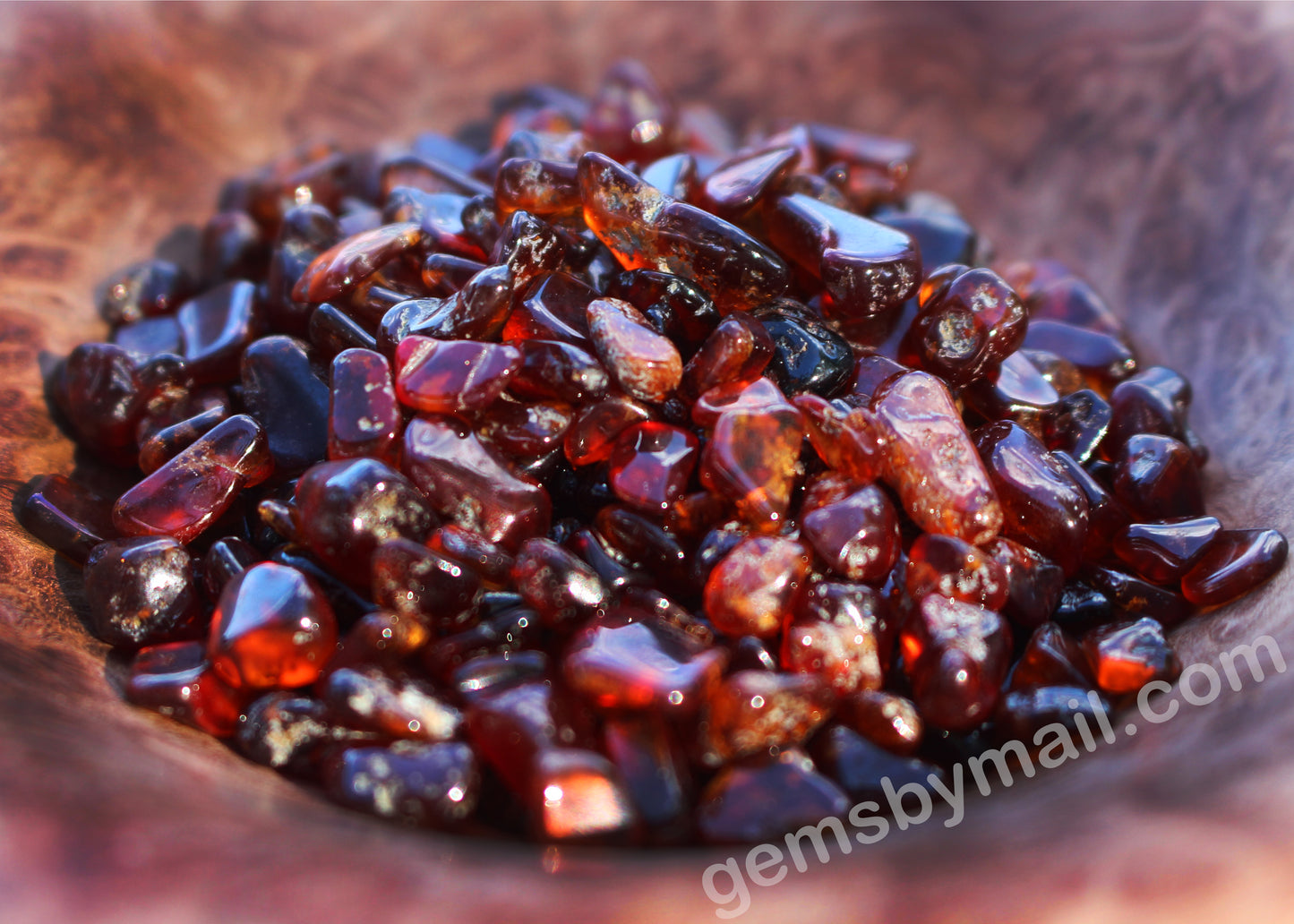 polished orange garnet