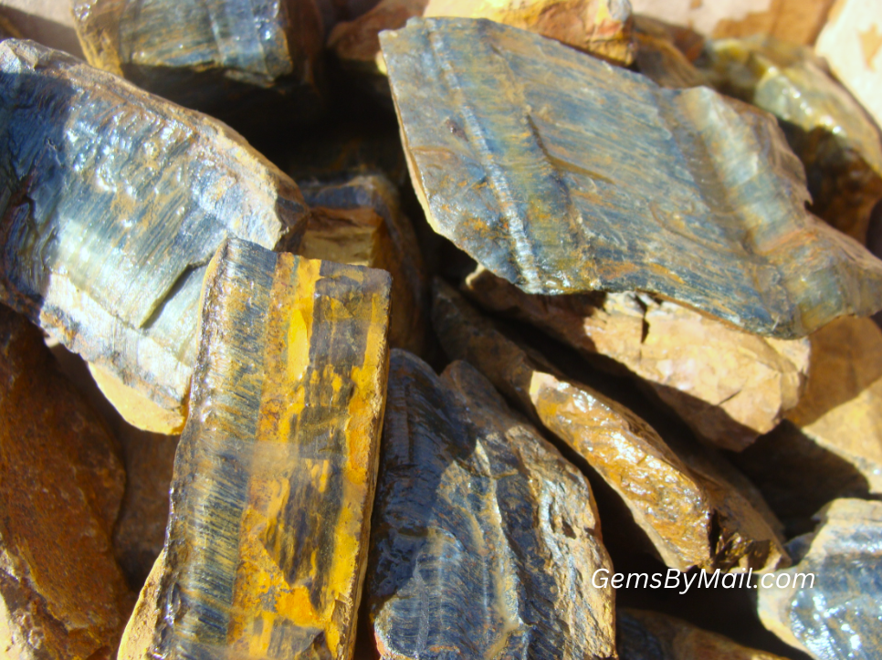 CLEARANCE: Rough Tiger's Eye, Blue - 1 LB, Size Medium