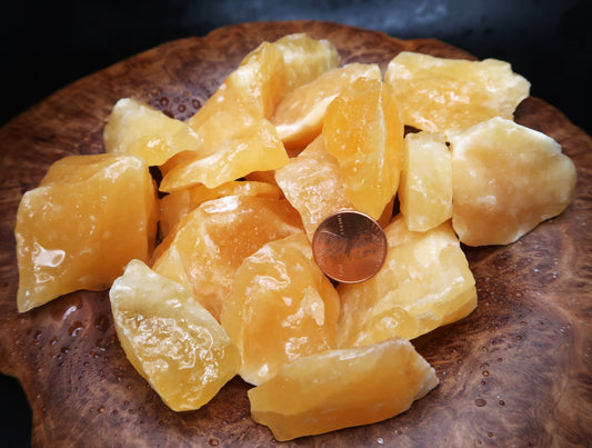 Rough Calcite, Orange - 1 LB, Size Small