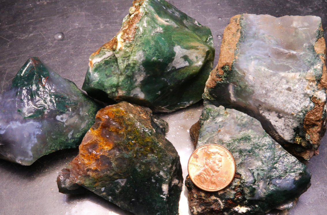 Rough Agate, Moss - 1 LB, Size Small