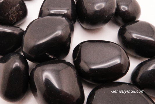 Tumbled Jasper, Black - 1/2 LB