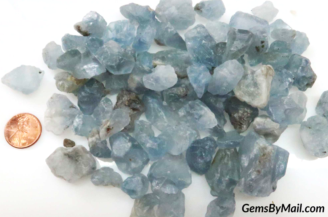 Rough Celestite - 1 LB, Size Xtra Small