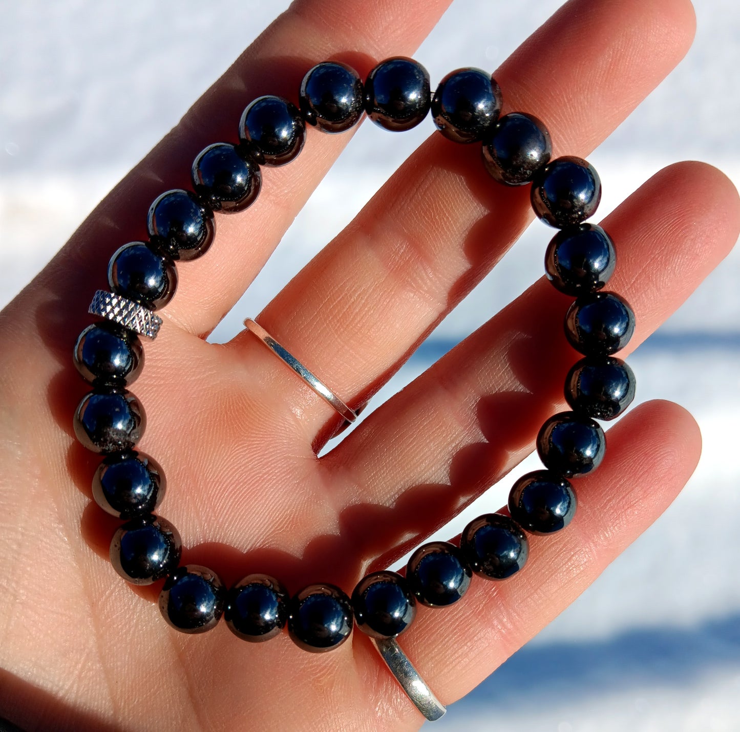 1 Bracelet - Hematite With Charm