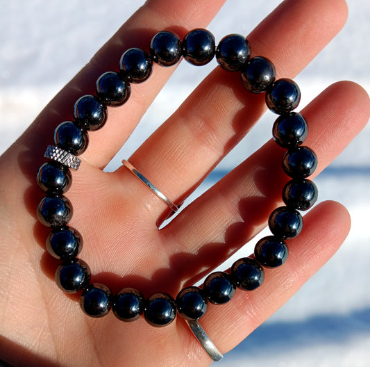 1 Bracelet - Hematite With Charm
