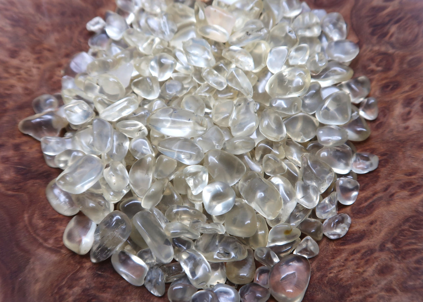Mini Tumbled Chips - Quartz, Lemon, 1/4 LB