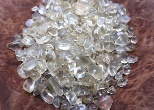 Mini Tumbled Chips - Quartz, Lemon, 1/4 LB