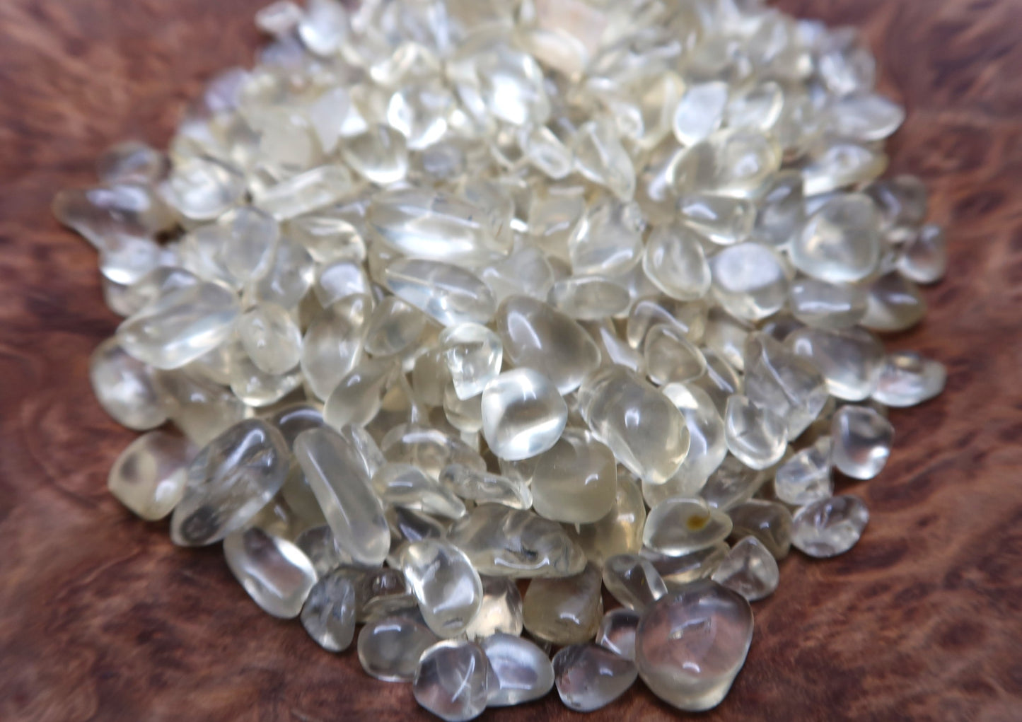 Mini Tumbled Chips - Quartz, Lemon, 1/4 LB