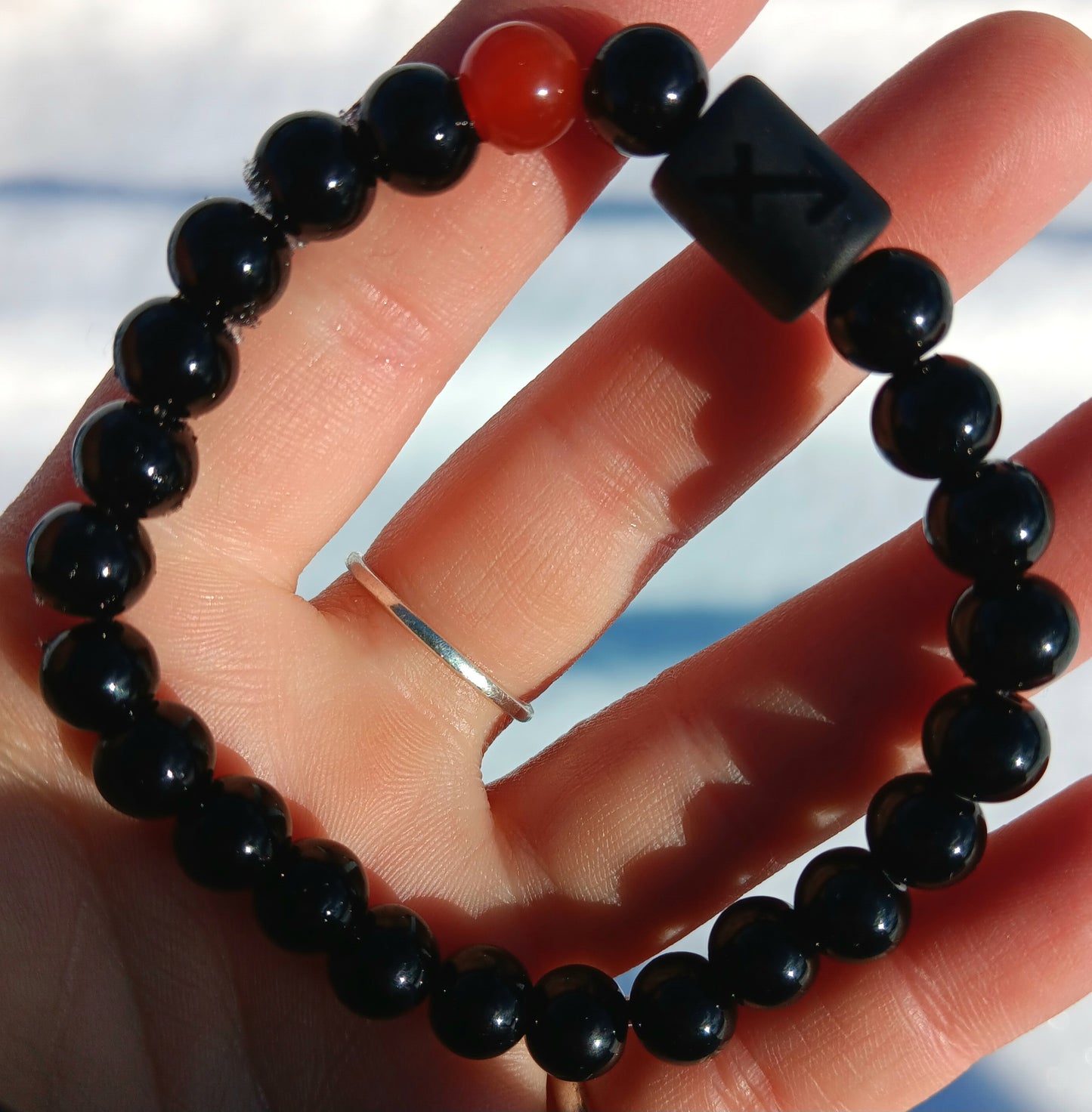 1 Bracelet - Obsidian, Zodiac Sagittarius