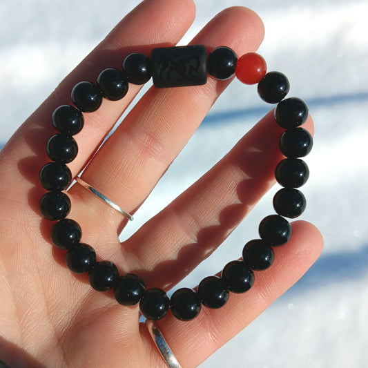 1 Bracelet - Obsidian, Zodiac Sagittarius