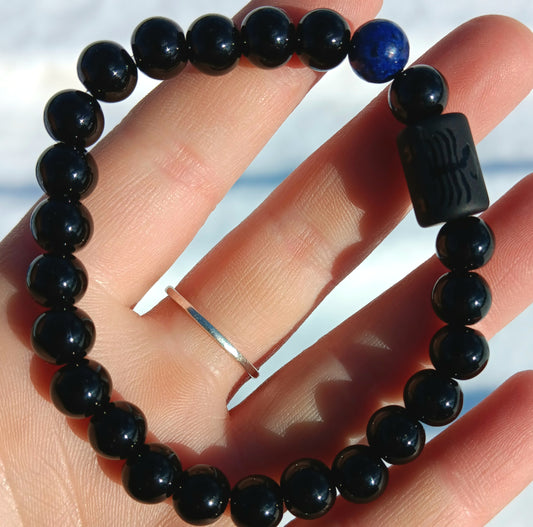 1 Bracelet - Obsidian, Zodiac Scorpio