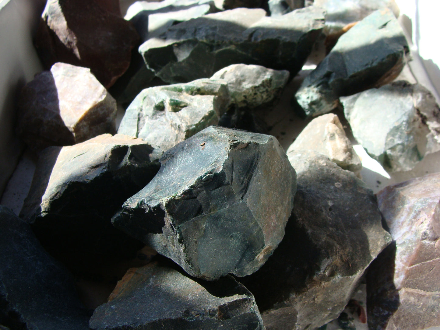 CLEARANCE: Mixed Green Jasper Rough - 1 Lb Bags