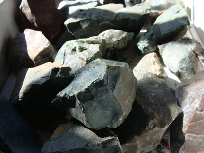 CLEARANCE: Mixed Green Jasper Rough - 1 Lb Bags