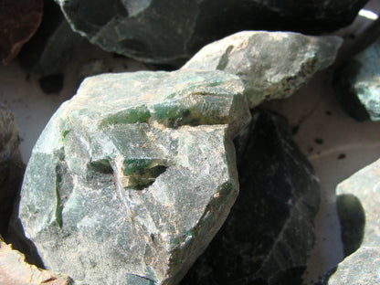 CLEARANCE: Mixed Green Jasper Rough - 1 Lb Bags