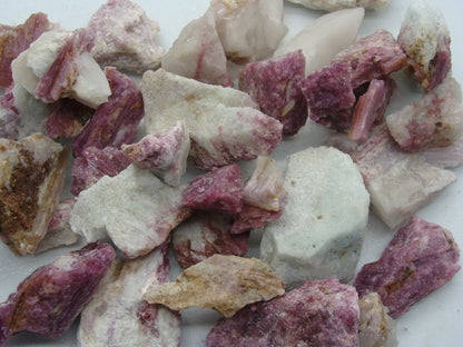Rough Tourmaline, Pink in Quartz - 1 LB, Size Small/Medium
