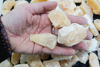 *BOGO - Limit 3 per Order* Rough Calcite, Brazilian Orange - 1 LB, Size Small