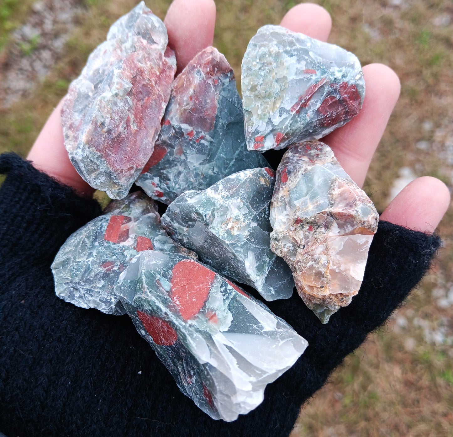 Rough Bloodstone, African - Size Small