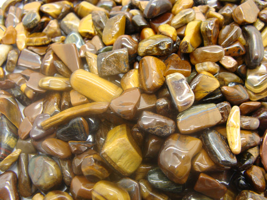 Mini Tumbled Chips - Tiger's Eye, Gold, 1/4 LB