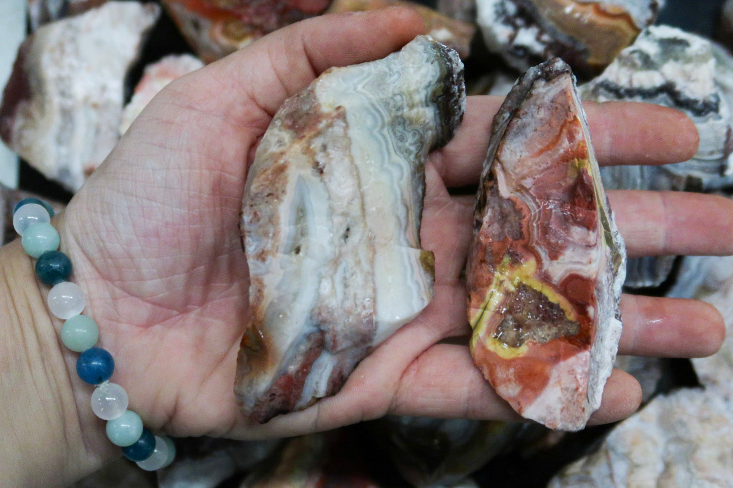 1 Lb Peach Flower Agate - Medium Size
