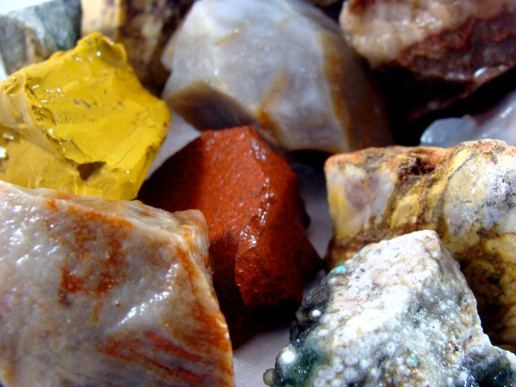 Rough Stones, Agate and Jasper Mix - 1 LB, Size Small