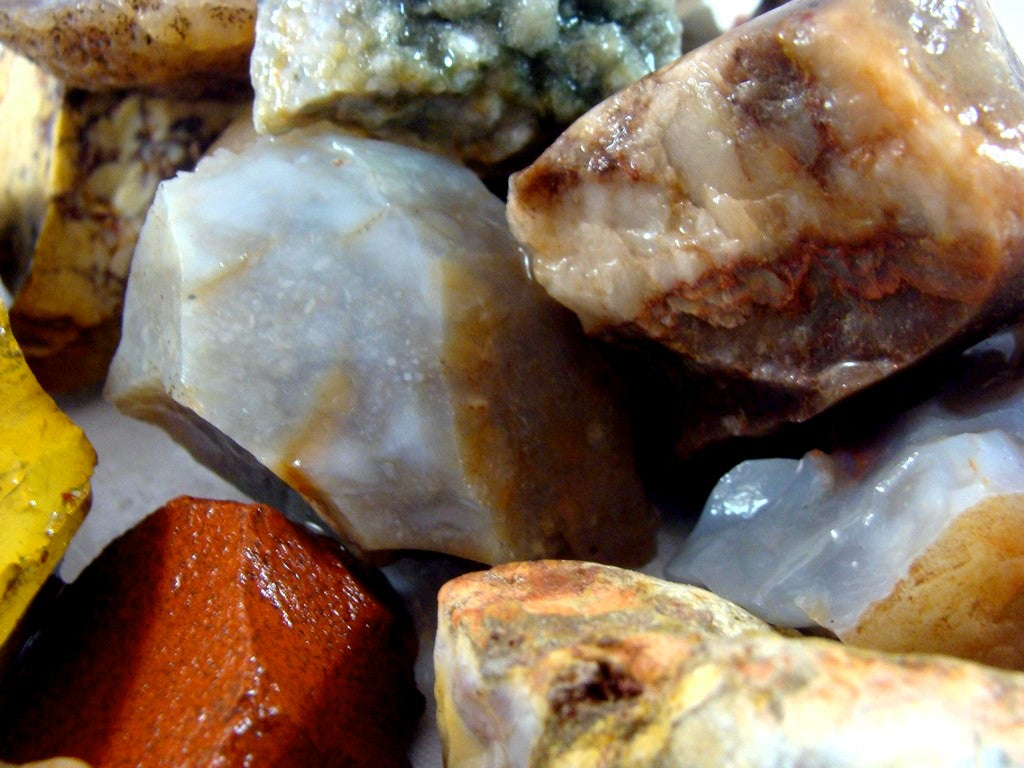 Rough Stones, Agate and Jasper Mix - 1 LB, Size Small