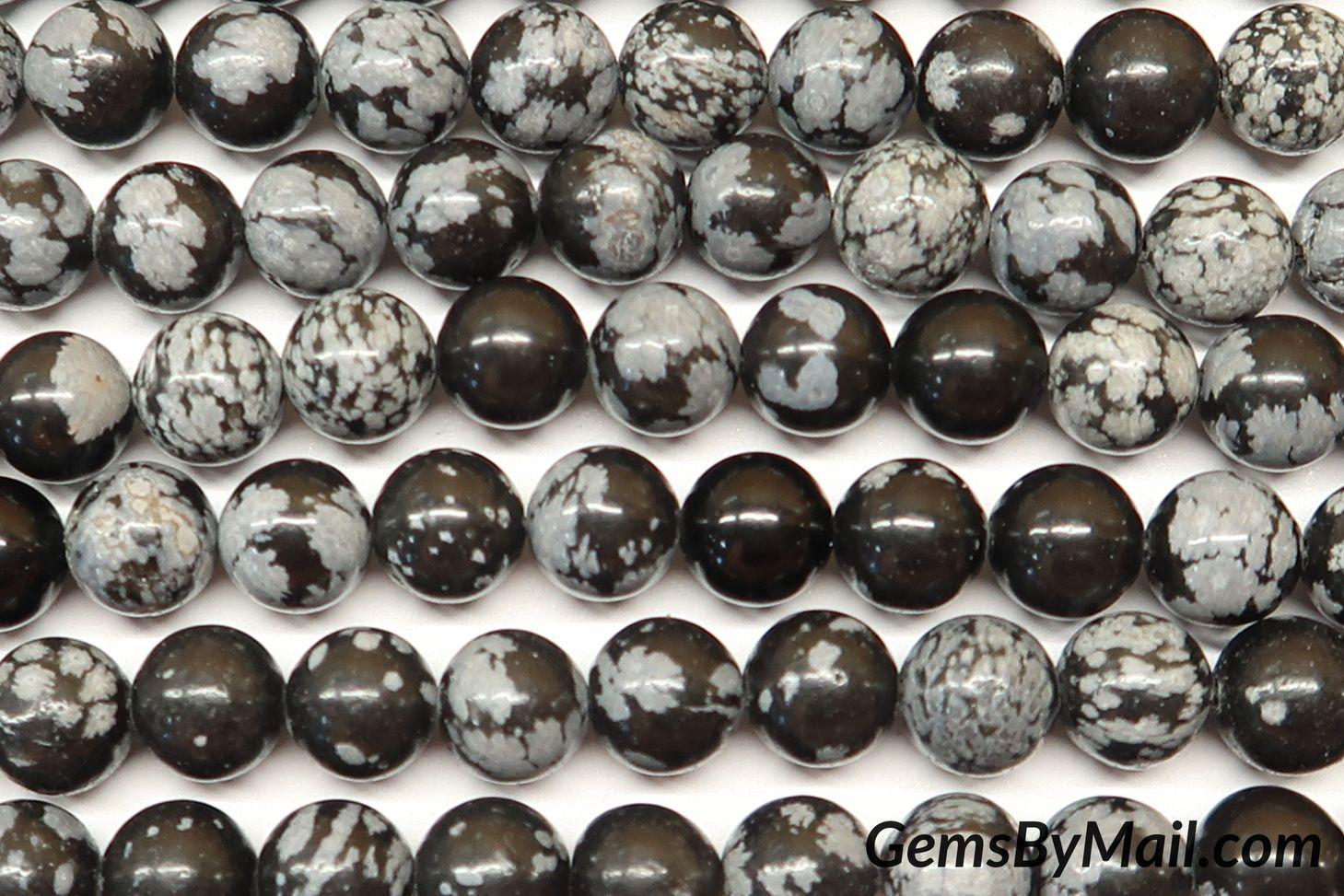 Snowflake Obsidian Beads