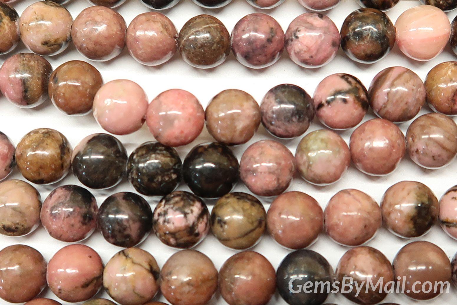 Black Striped Rhodonite Beads