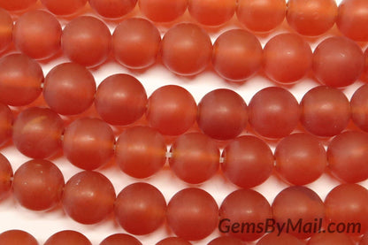 Matte Dark Red Carnelian Beads