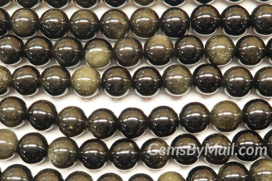 Gold Sheen Obsidian Beads