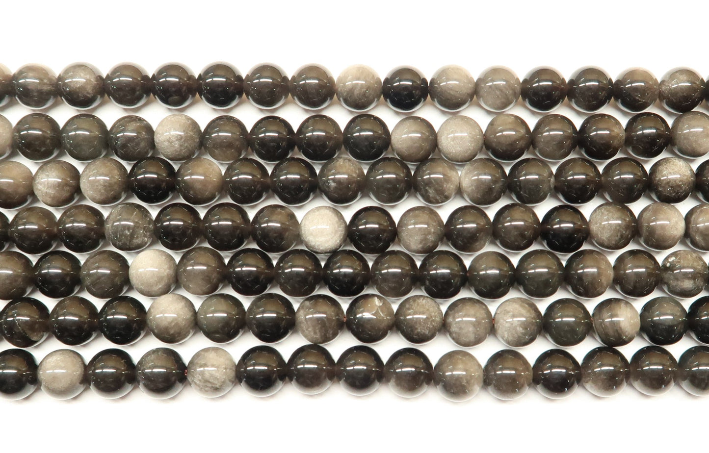 Silver Sheen Obsidian Beads