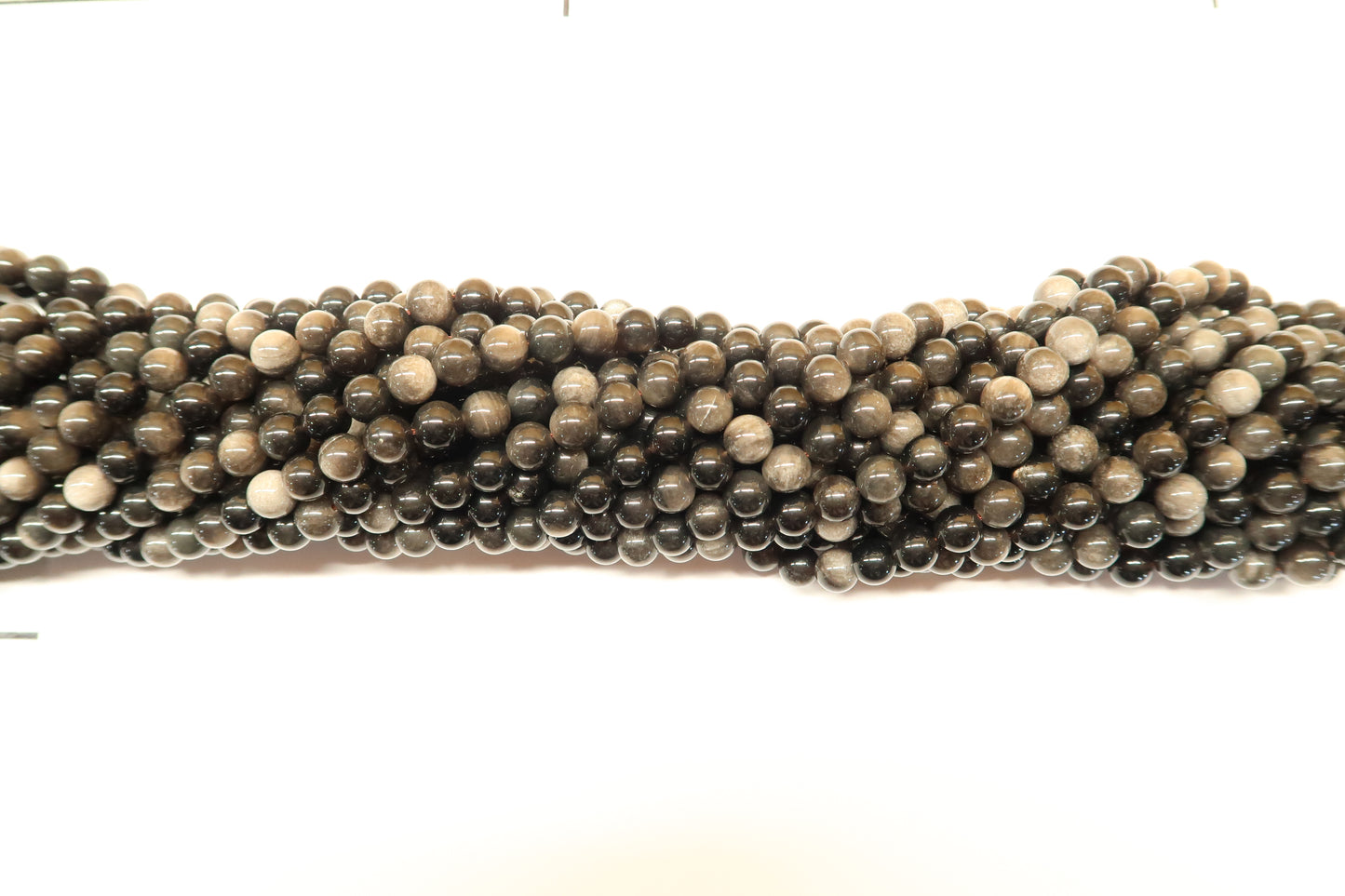 Silver Sheen Obsidian Beads polished