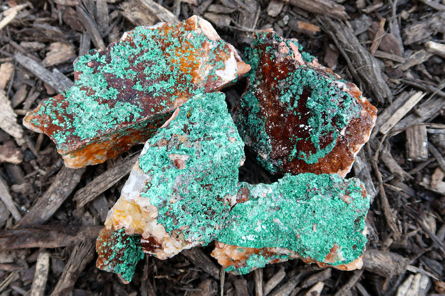 Moroccan Malachite on Quartz - 1 Lb Lots