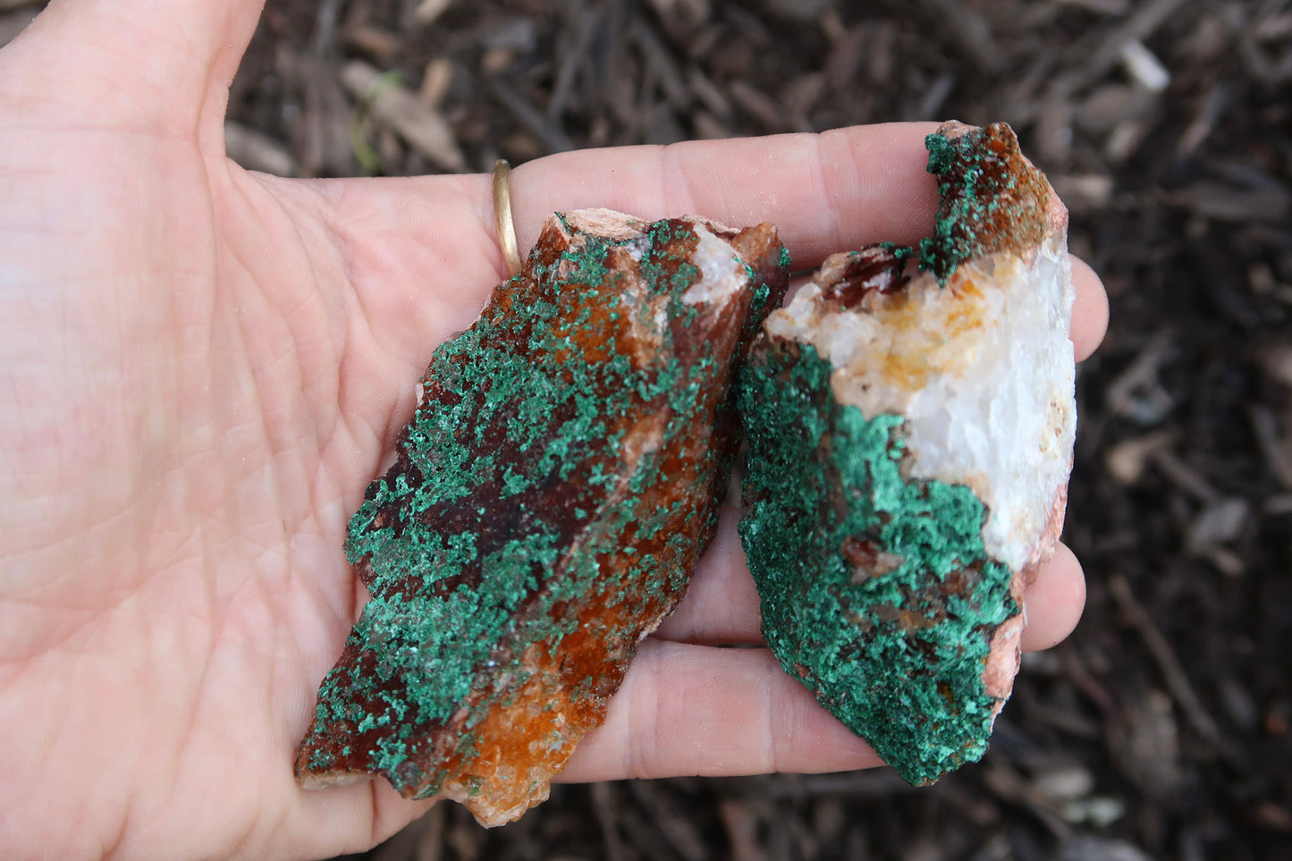 Moroccan Malachite on Quartz - 1 Lb Lots