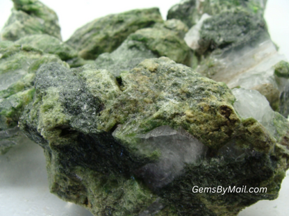 Rough Diopside with Quartz - Size Small