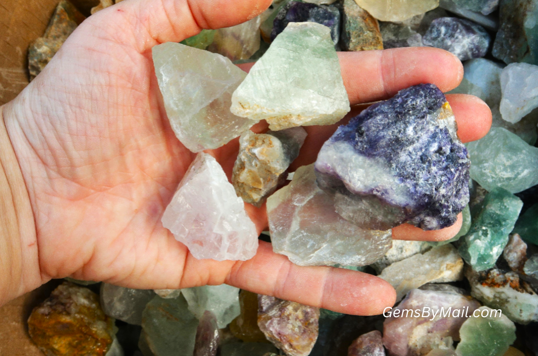 Rough Fluorite, Rainbow - Size Small