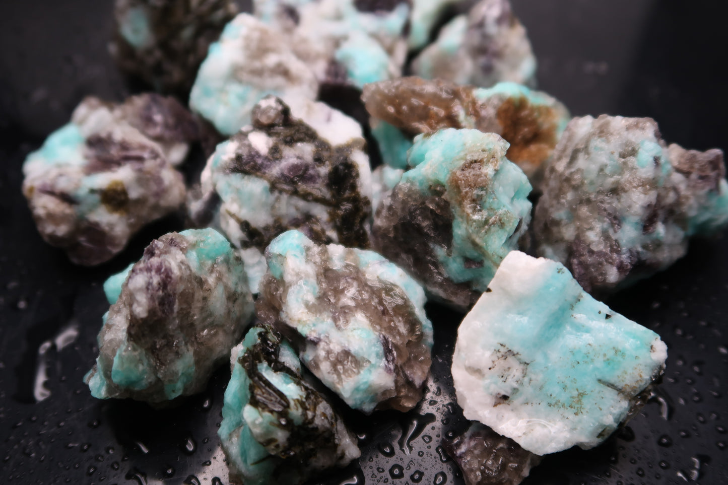 Rough Amazonite with Inclusions - 1 LB, Size Small