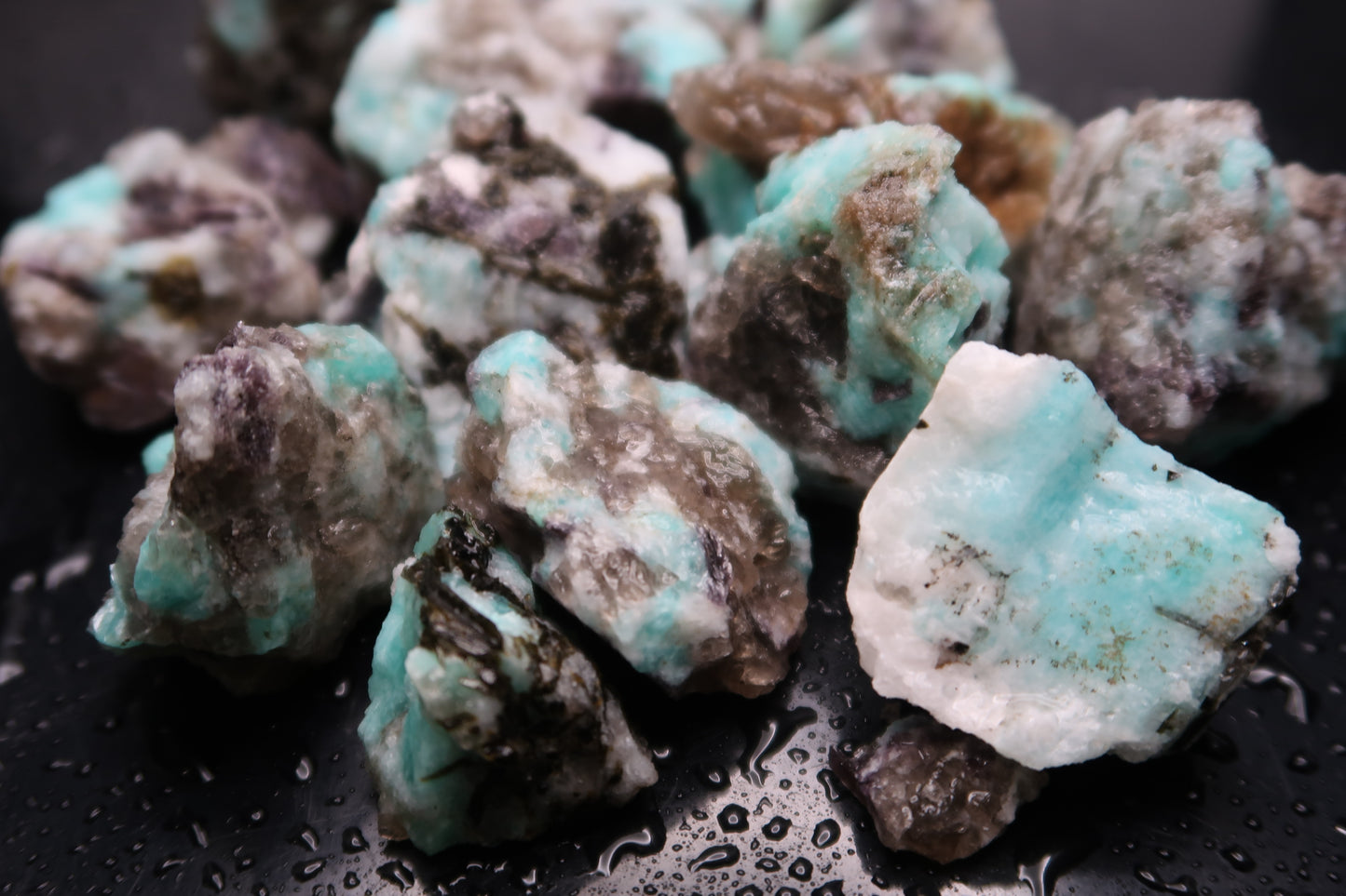 Rough Amazonite with Inclusions - 1 LB, Size Small