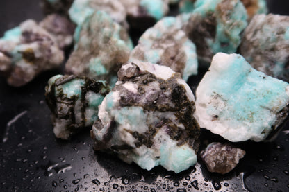 Rough Amazonite with Inclusions - 1 LB, Size Small