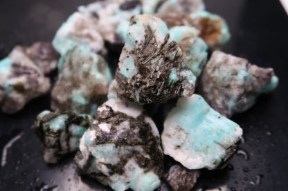 Rough Amazonite with Inclusions - 1 LB, Size Small
