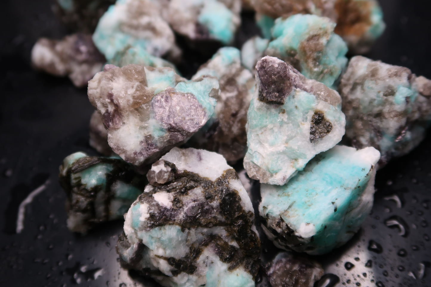 Rough Amazonite with Inclusions - 1 LB, Size Small