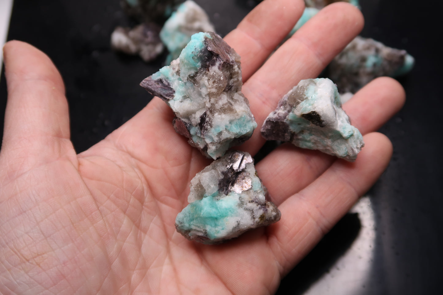 Rough Amazonite with Inclusions - 1 LB, Size Small