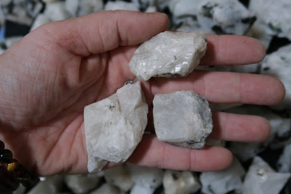 Rough White Rainbow Moonstone - 1 LB, Size Small