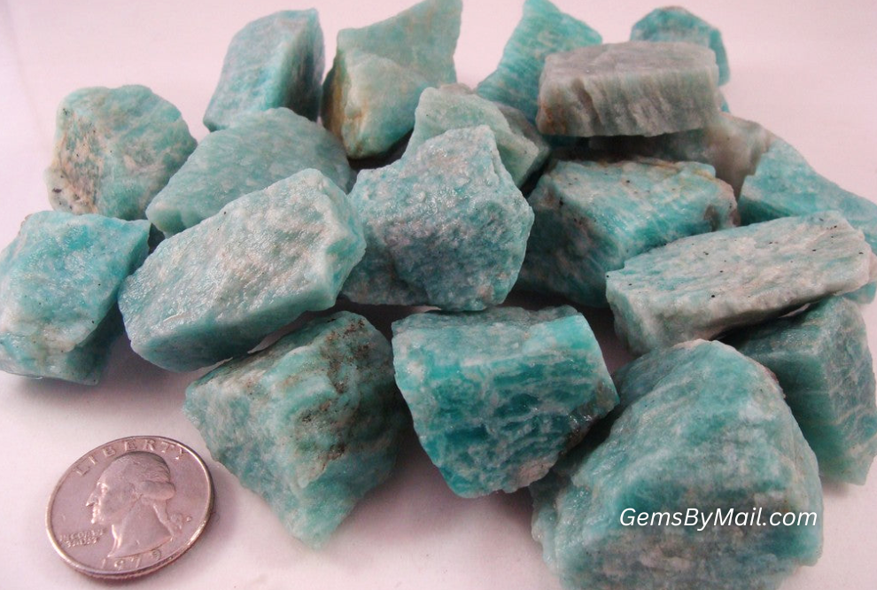 Rough Amazonite - 1 LB, Size Small