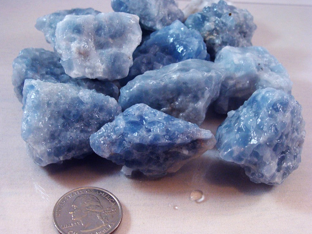 Rough Calcite, Blue - Size Small