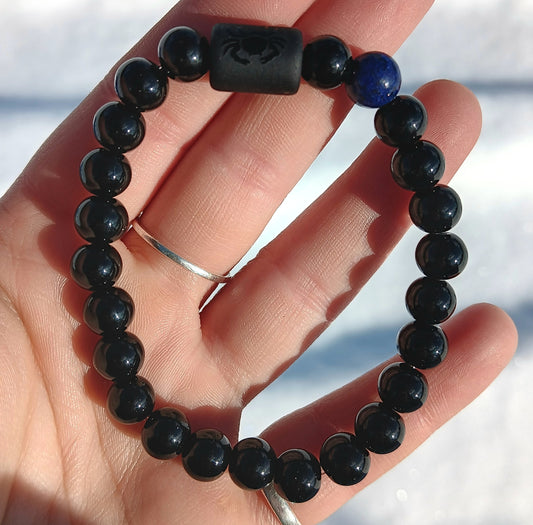 1 Bracelet - Obsidian, Cancer Zodiac