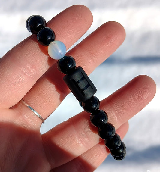 1 Bracelet - Obsidian, Gemini Zodiac