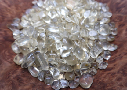 Mini Tumbled Chips - Quartz, Lemon, 1/4 LB