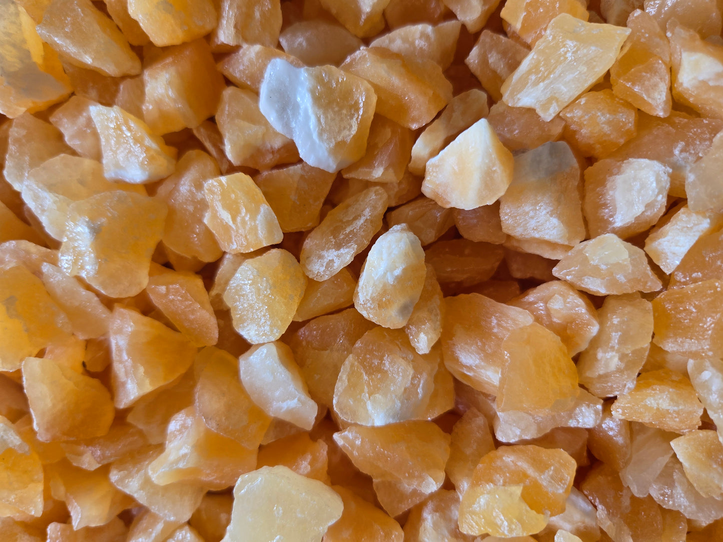 CLEARANCE: Rough Mexican Orange Calcite Xtra Small - 1 LB