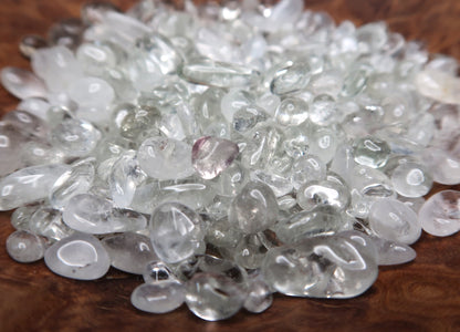 Mini Tumbled Chips - Prasiolite (Green Amethyst), 1/4 LB