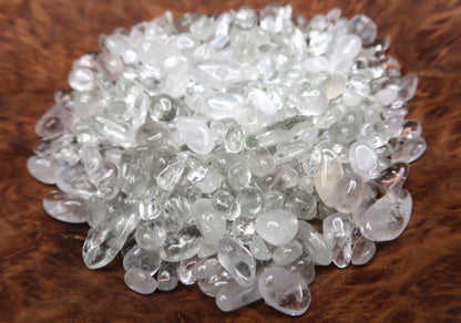 Mini Tumbled Chips - Prasiolite (Green Amethyst), 1/4 LB