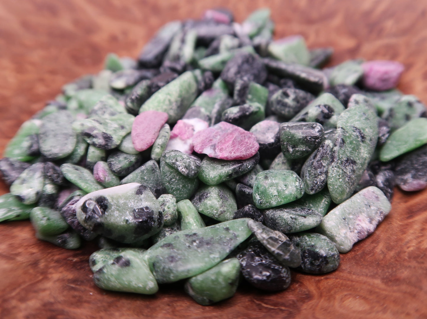 Mini Tumbled Chips - Ruby in Zoisite, 1/4 LB